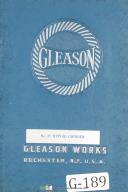 Gleason-Gleason Operators Instructions No 27 Hypoid Grinder Manual-#27-J27U-No. 27-01